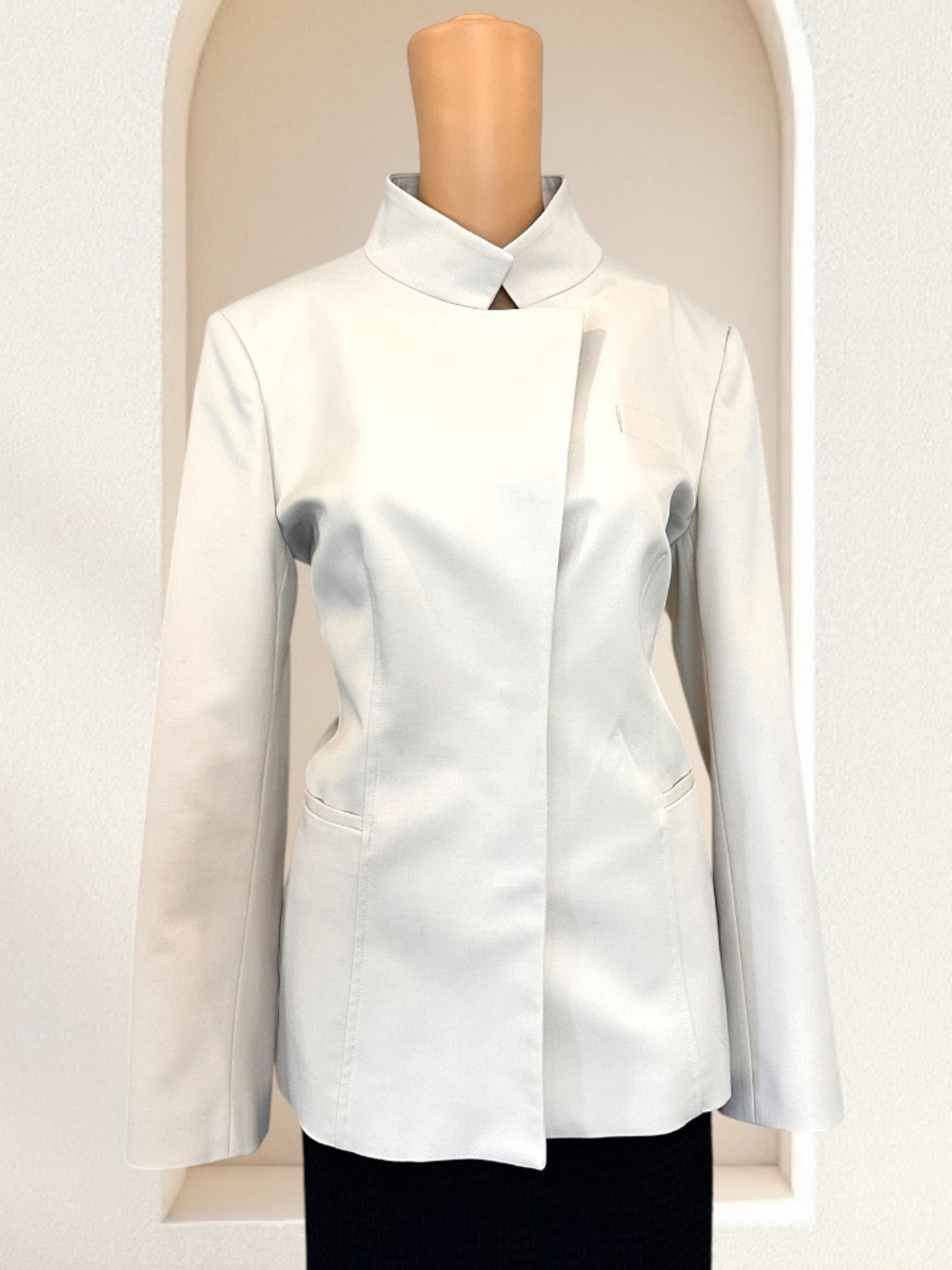Zara Women's Ecru Stand-Collar Blazer Jacket